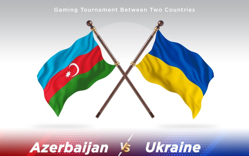 Azerbajdzjan kontra Ukraina två flaggor
