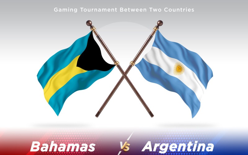 Bahamas gegen Argentinien mit zwei Flaggen