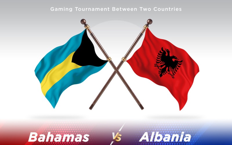 Bahamas kontra Albanien Två flaggor