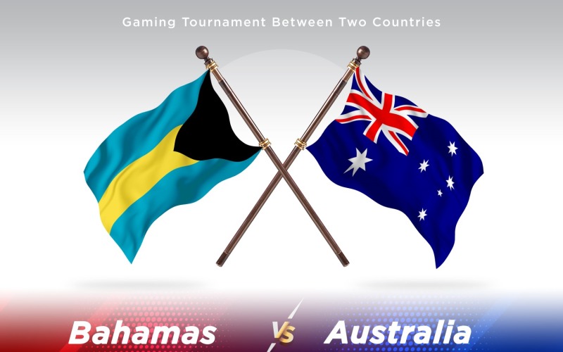 Bahamas kontra Australien två flaggor