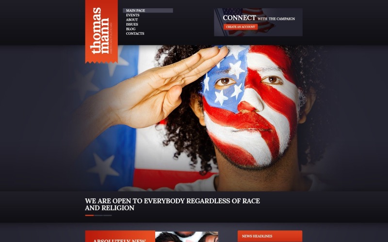 Elegante tema WordPress gratuito per candidati politici