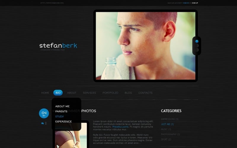 Free Photographer Portfolio WordPress Theme -Stefanberk