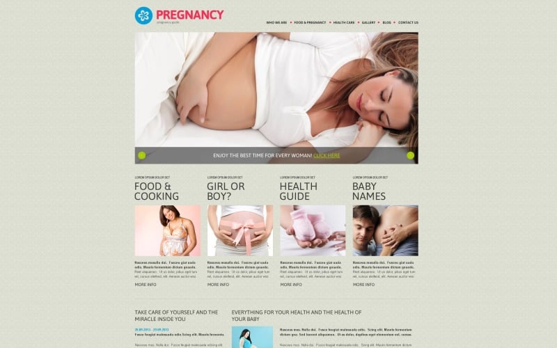 Free Pregnancy Responsive WordPress Template
