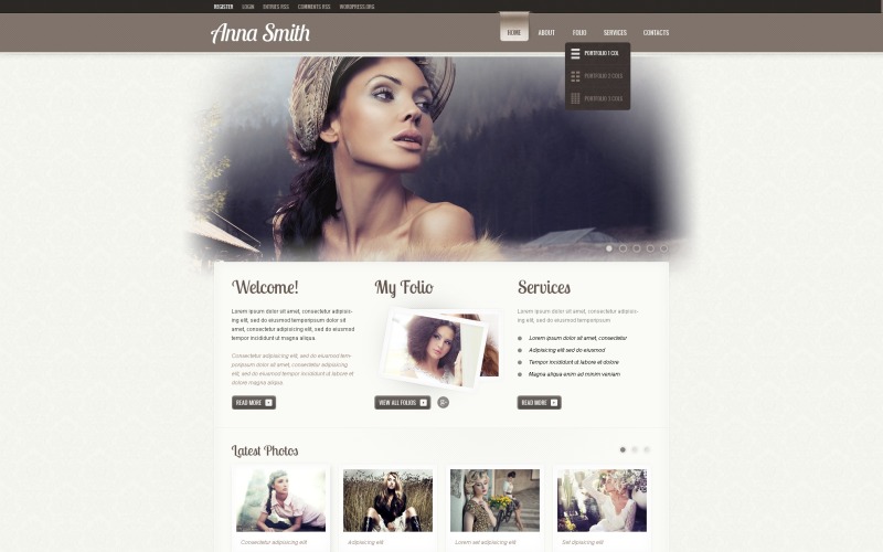 Gratis iögonfallande fotografportfölj WordPress-mall