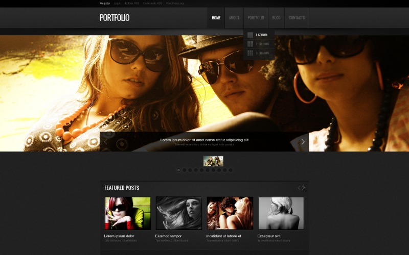 Layout WordPress responsivo per portfolio fotografico gratuito