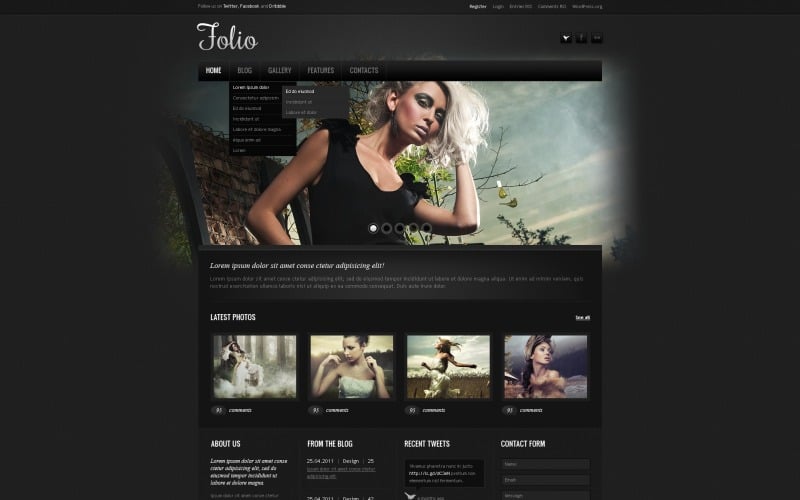 Modèle WordPress de portfolio de photographe élégant gratuit