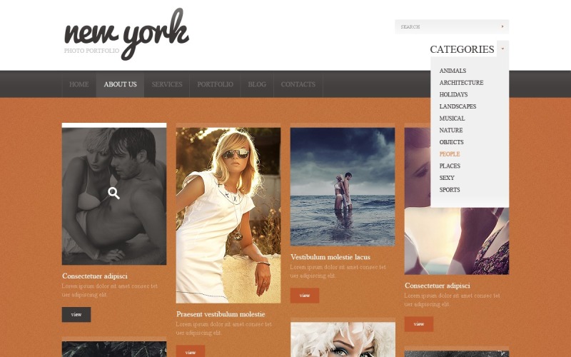 Modello WordPress moderno e creativo gratuito per portfolio di fotografi