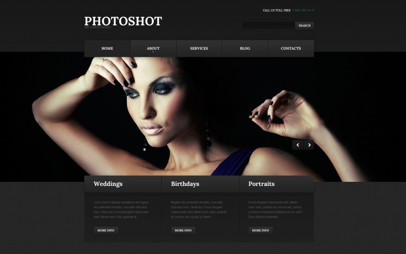 Tema WordPress gratuito per portfolio di fotografi - Photoshop