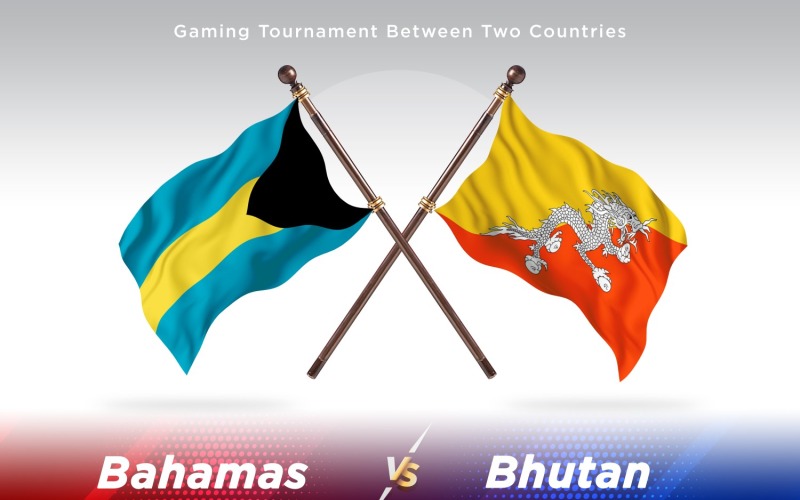 Bahamas contra duas bandeiras do Butão