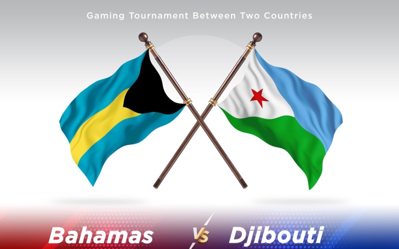 Bahamas kontra Djibouti två flaggor