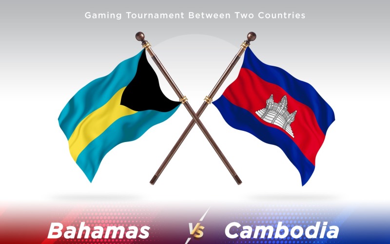 Bahamy versus Kambodža dvě vlajky