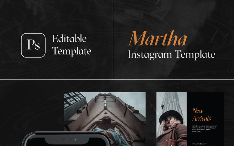 Modello di social media Instagram di Martha