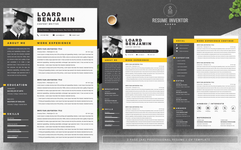 Plantilla de currículum vitae creativo / préstamo