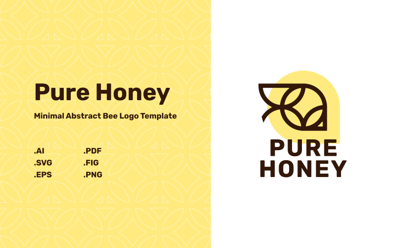 Pure Honey – Minimalny abstrakcyjny szablon logo pszczół