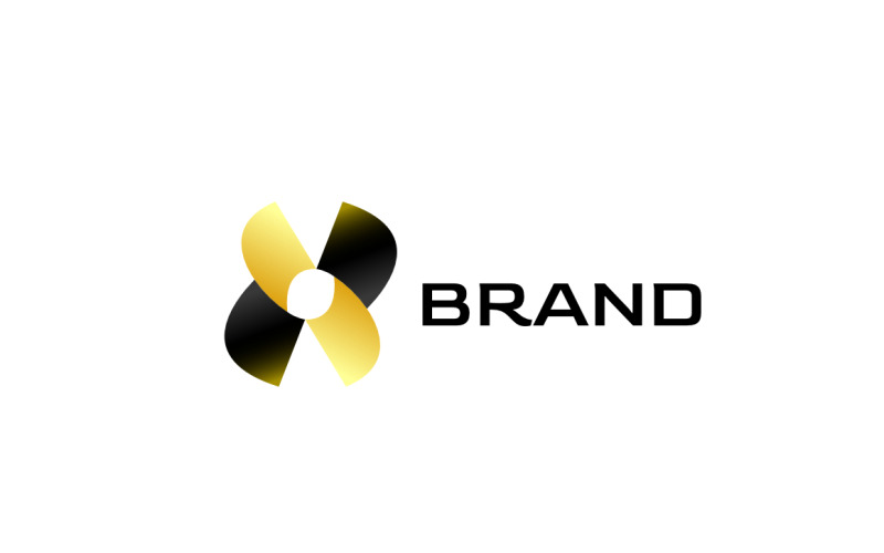 Abstract Gold Tech Logo - Futuristic