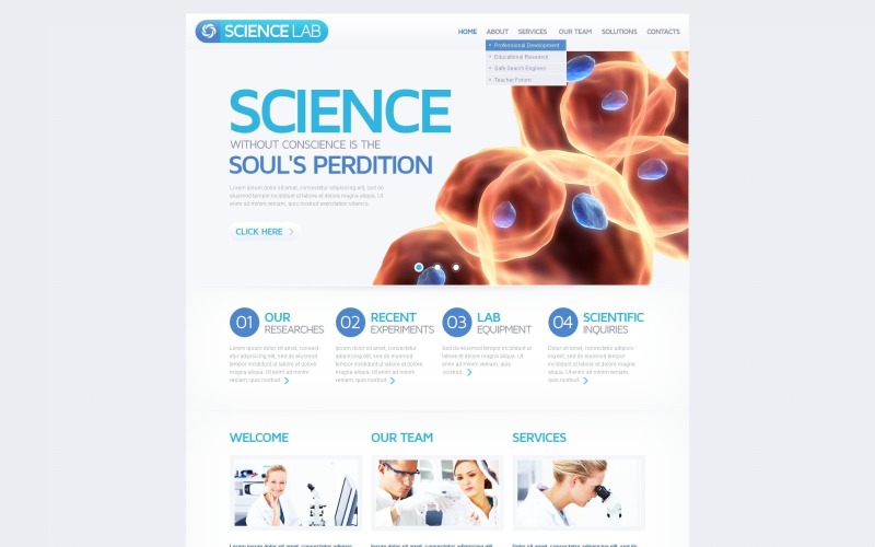 Bilim Laboratuvarı için Ücretsiz WordPress Teması