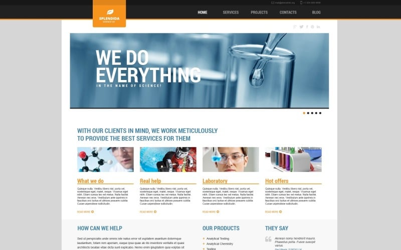Free Science Laboratory WordPress Theme