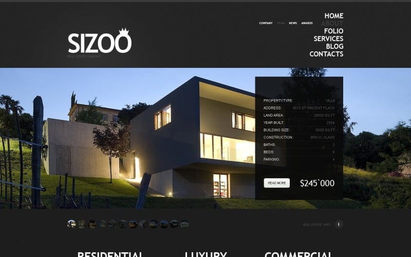 Free Stylish WordPress Template for Real Estate Agency