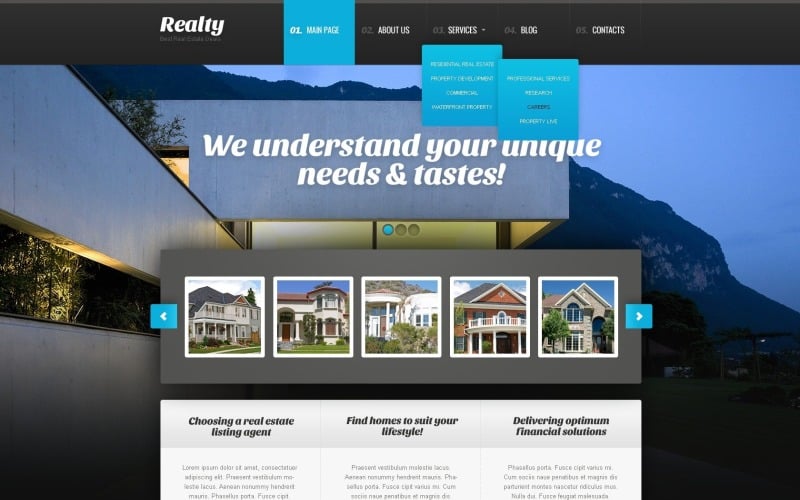 Free Trendy WordPress Template Real Estate Agency