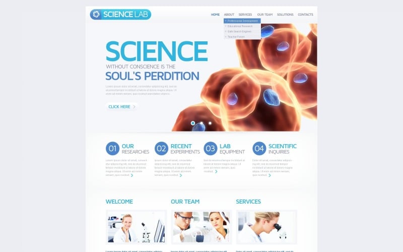 Free WordPress Theme for Science Lab