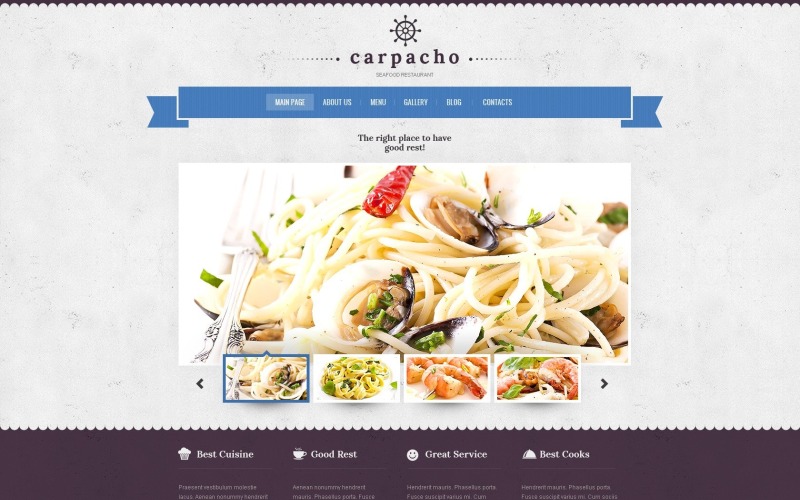 Gratis Seafood Restaurant Webbplatsdesign för WordPress