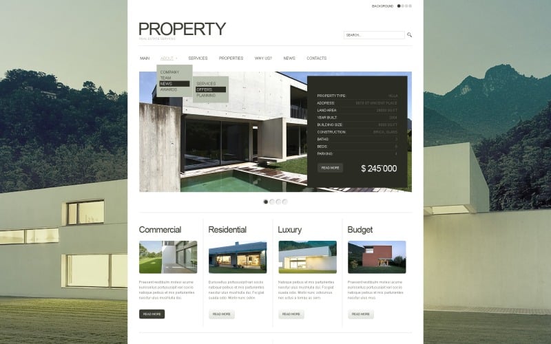 Modelo WordPress de Agência Imobiliária Elegante Gratuito
