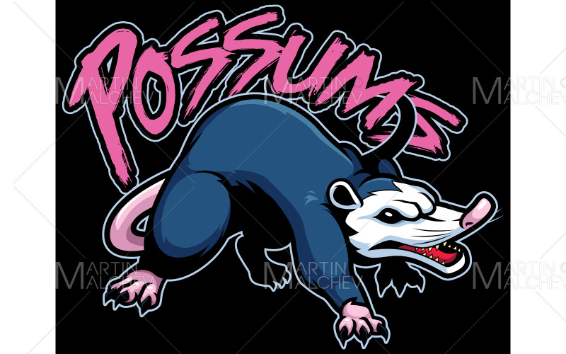 Possum équipe mascotte Vector Illustration