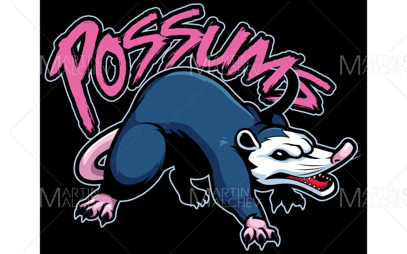 Possum Team Mascotte Vectorillustratie