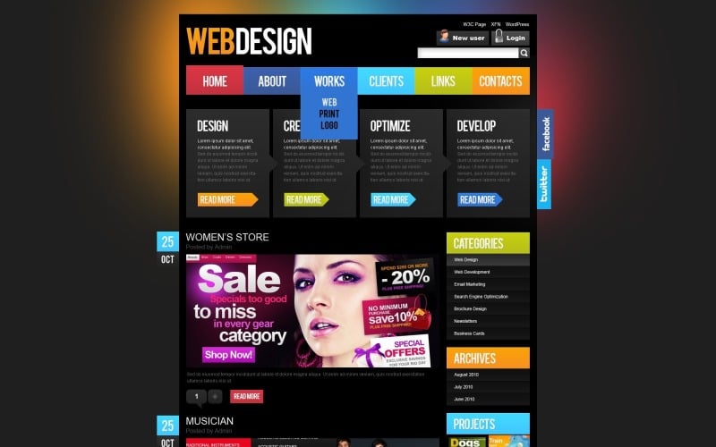 Бесплатная привлекательная тема WordPress для веб-дизайна