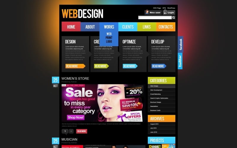 Free Eye-catchy Web Design WordPress Theme