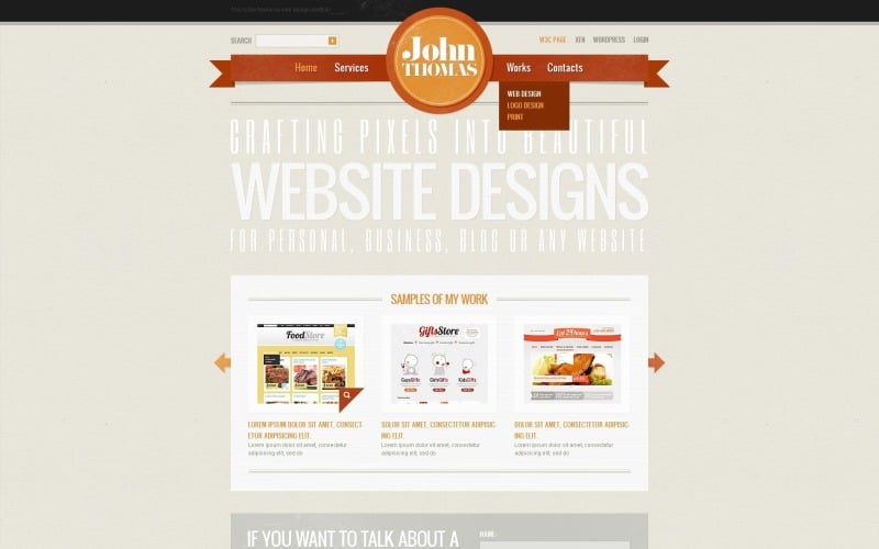 Free Light Web Design Template for WordPress