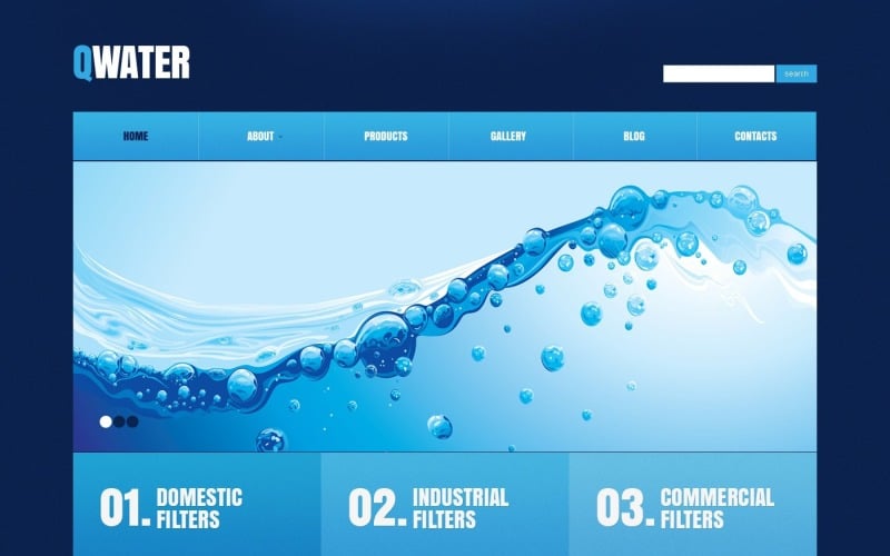 Free Water Responsive WordPress Template