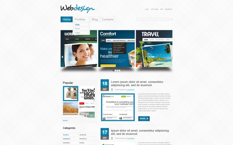 Free White Web Design WordPress Theme