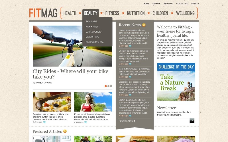 Gratis Bright Sports News WordPress Theme