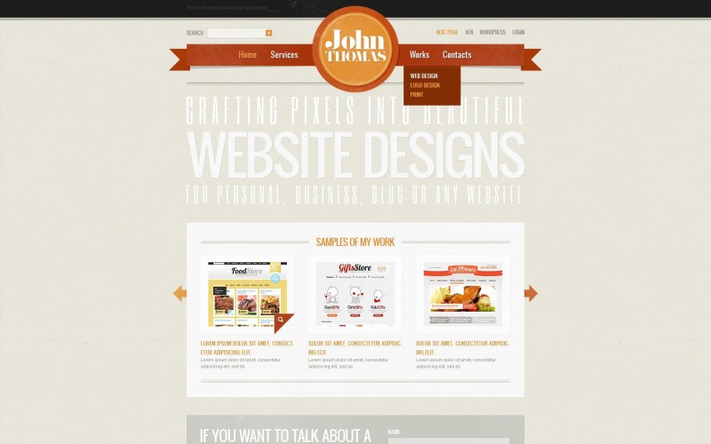 Gratis mall för webbdesign för WordPress