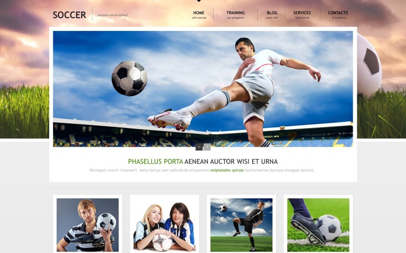 Gratis responsiv WordPress-mall för fotboll