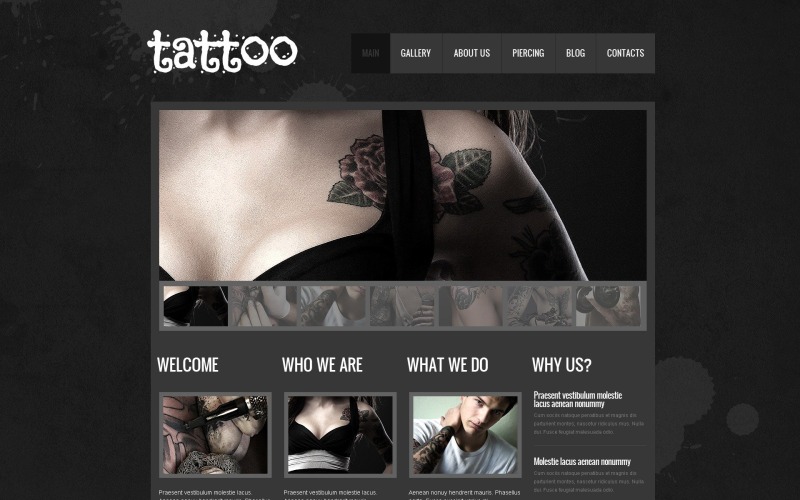 Gratis tattoo-salon WordPress-sjabloon