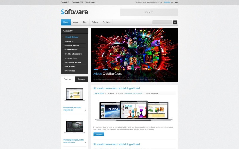 Ingyenes WordPress téma a Software Company számára