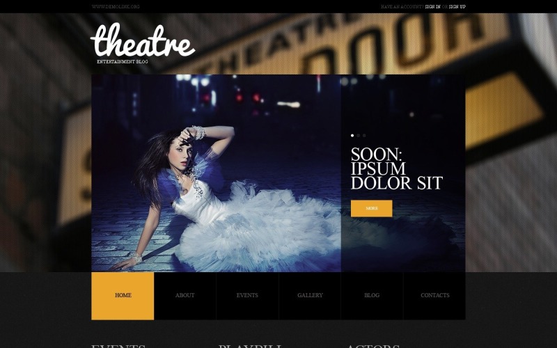 Ingyenes WordPress Theme for Theatre webhely