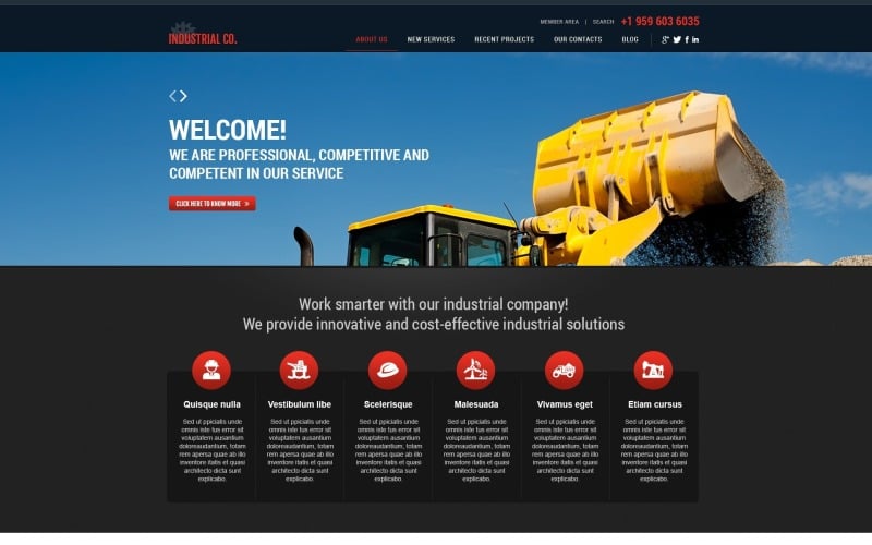 Modelo de WordPress Industrial Simples Grátis