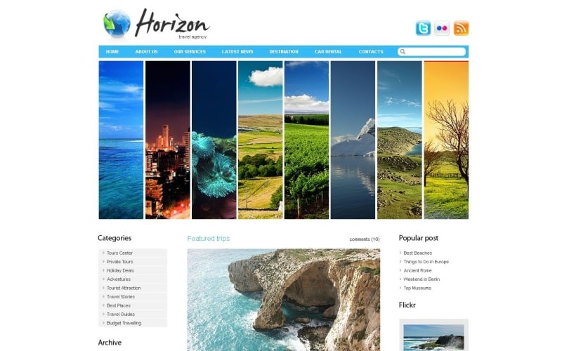 Plantilla WordPress gratuita para agencia de viajes