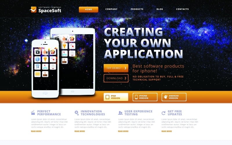 Progettazione WordPress gratuita per società di software
