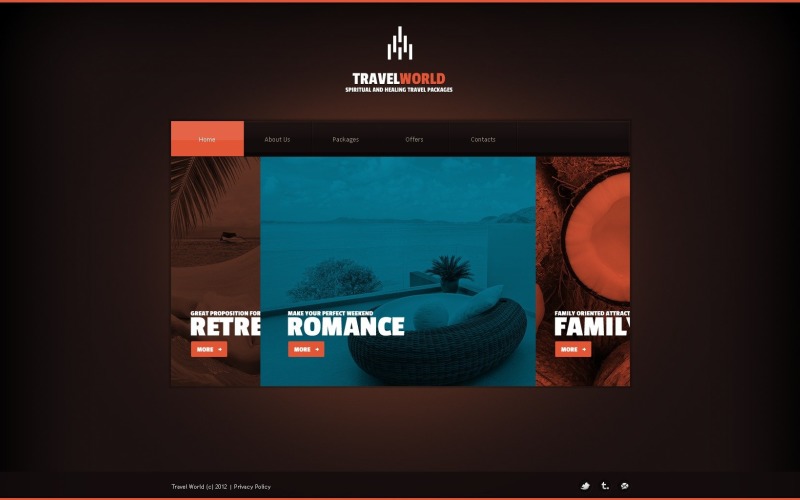 Tema oscuro gratuito de WordPress para agencias de viajes