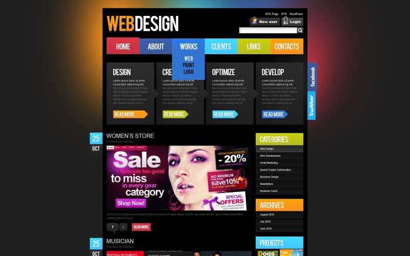 Tema WordPress gratuito e atraente para Web Design