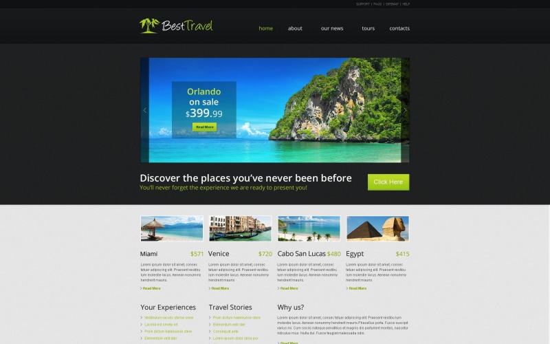 Tema WordPress gratuito per agenzia di viaggi alla moda