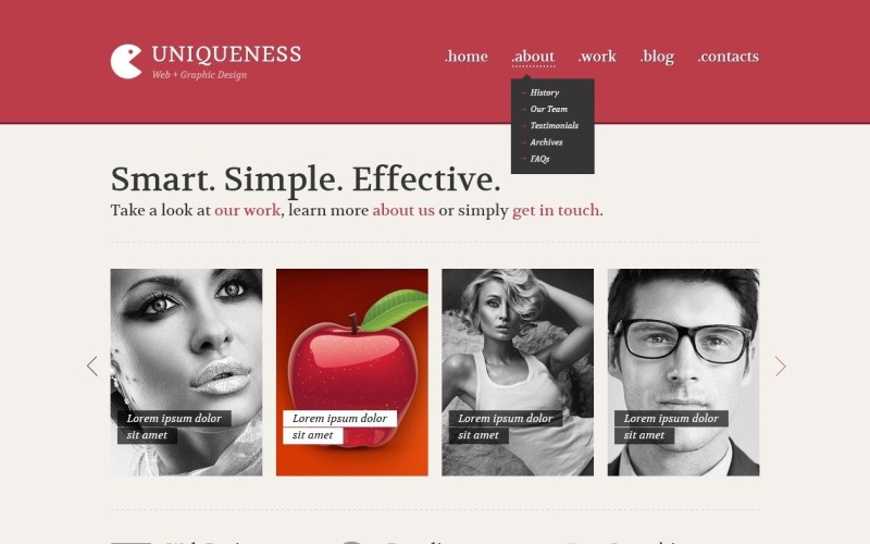 Zdarma minimalistický motiv WordPress pro webový design