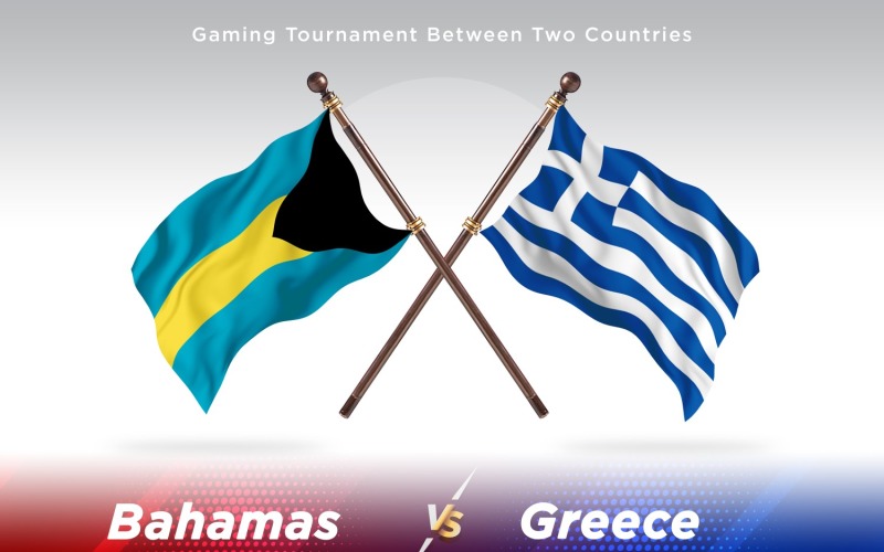 Bahamas kontra Grekland två flaggor