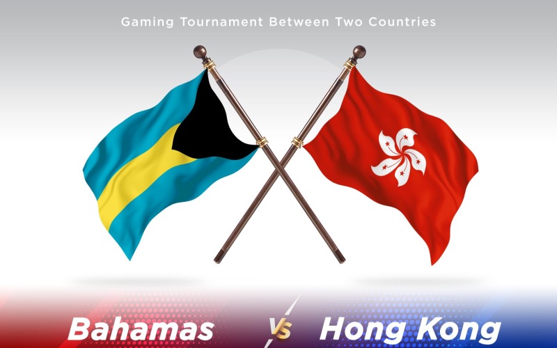 Bahamas kontra Hongkong två flaggor