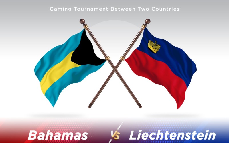 Bahamas kontra Liechtenstein Två flaggor