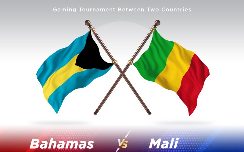Bahamas kontra Mali två flaggor